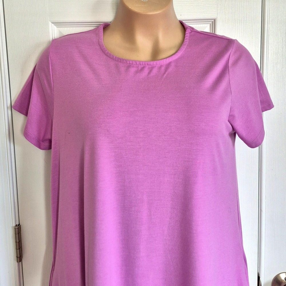 Architect lilac‎ pink purple tee shirt casual dress with pockets women's plus 2X - Picture 2 of 6